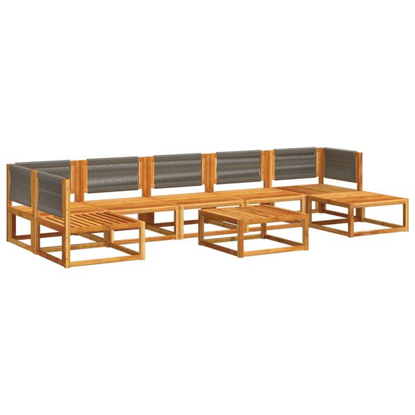 vidaXL 8-tlg. Gartensofa-Set mit Kissen Holz Akazie & Seil