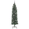 vidaXL K&uuml;nstlicher schlanker Weihnachtsbaum Gr&uuml;n und Wei&szlig; 240 cm