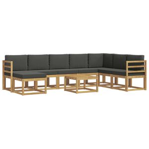 vidaXL Outdoor-Sofagarnitur 9 stk. Wei&szlig; und Anthrazit