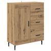 vidaXL Highboard 2 pcs Artisan-Eiche Engineered Wood und Glas
