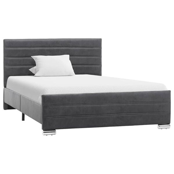 vidaXL Bettgestell Grau Wildlederimitat 120&times;200 cm