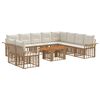 vidaXL Gartensofa-set 11 stk. Nat&uuml;rlich und Cremwei&szlig; Poly-Rattan