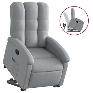vidaXL Elektrischer Massagesessel mit Aufstehhilfe Dunkelgrau Stoff