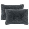 vidaXL Kissen mit Kissen HEERLEN 2 Stk. Anthrazit PV Fleece