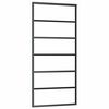 vidaXL Schiebet&uuml;r ESG-Glas und Aluminium 90x205 cm Schwarz