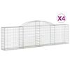 vidaXL Gabionen mit Hochbogen 4 Stk. 300x30x80/100 cm Verzinktes Eisen