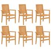 vidaXL Gartenst&uuml;hle 6 Stk. Stapelbar 56,5x57,5x91 cm Massivholz Teak