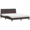 vidaXL Bett mit Matratze "Hanko" Dunkelbraun 160x200 cm Stoff