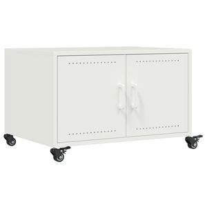 vidaXL Couchtisch Wei&szlig; 68x50x43,5 cm Stahl