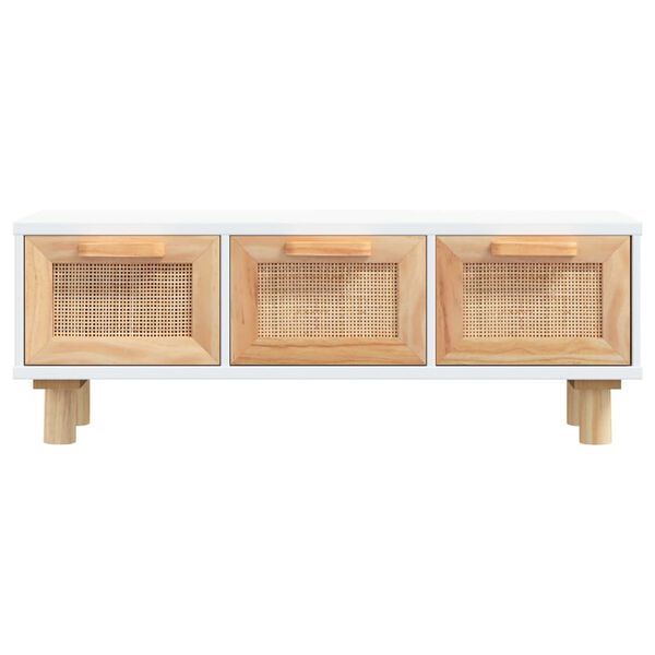 vidaXL Couchtisch Weiß 80x40x30 cm Holzwerkstoff & Massivholz Kiefer