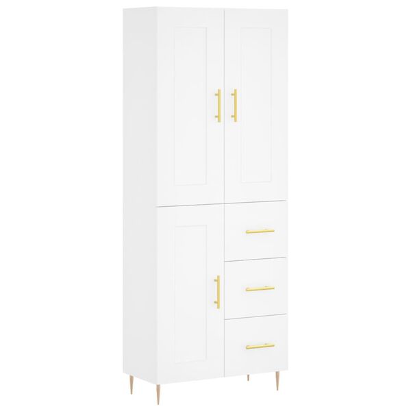 vidaXL Highboard Wei&szlig; 69,5x34x180 cm Holzwerkstoff