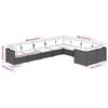 vidaXL 9-tlg. Garten-Lounge-Set mit Kissen Poly Rattan Schwarz