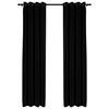 vidaXL Verdunkelungsvorh&auml;nge &Ouml;sen Leinenoptik 2 Stk. Schwarz 140x225cm