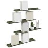 vidaXL Schwebendes Regal 4 pcs Olive Gr&uuml;n 60 x 9 x 2,5 cm Stahl