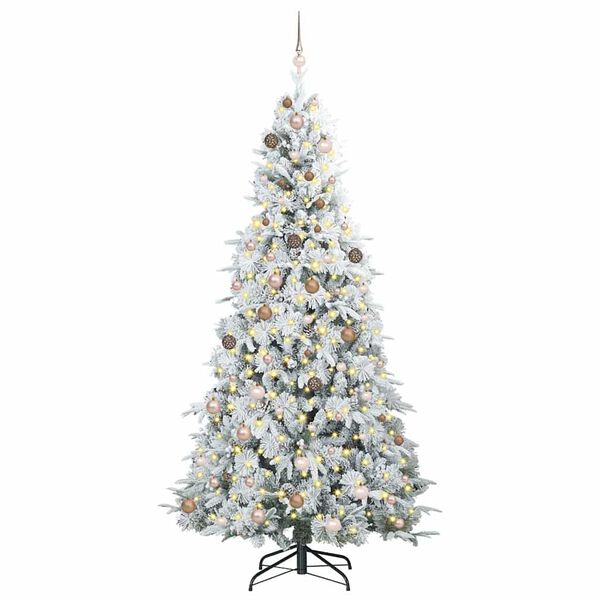 vidaXL Künstlicher klappbarer Weihnachtsbaum Weiß 240 cm PE und PVC