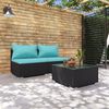 vidaXL 3-tlg. Garten-Lounge-Set mit Kissen Poly Rattan Schwarz