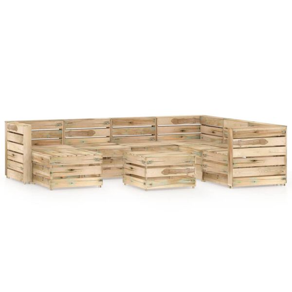 vidaXL 8-tlg. Garten-Lounge-Set Gr&uuml;n Impr&auml;gniertes Kiefernholz