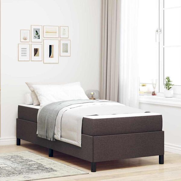 vidaXL Boxspringbett Dunkelbraun 100 x 200 cm Stoff