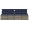 vidaXL | Gartensofa | mit Kissen Grau 220 x 62 x 69cm Poly-Rattan