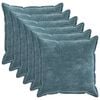 vidaXL Kissenbezug 6 stk. HOUTEN Blau 80 x 80 cm Chenille-Stoff