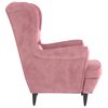 vidaXL Ohrensessel mit Hocker Rosa Samt