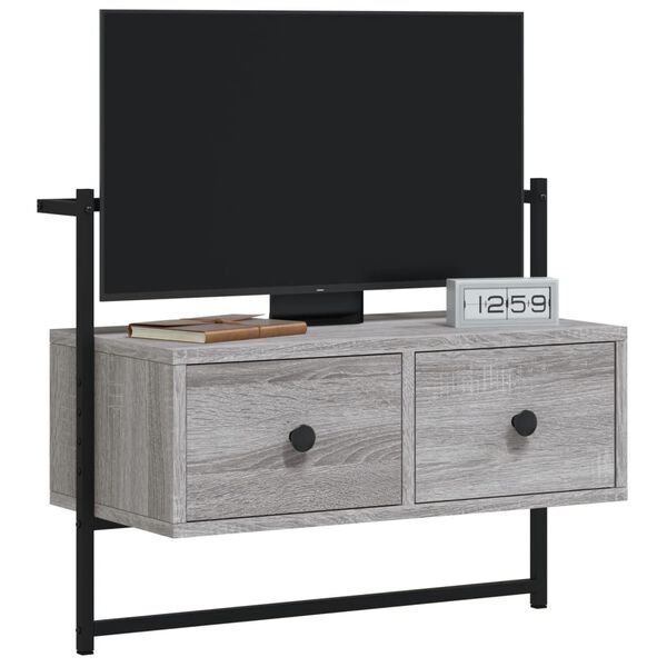 vidaXL TV-Wandschrank Grau Sonoma 60,5x30x51 cm Holzwerkstoff