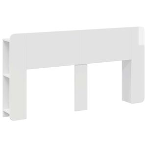 vidaXL Kopfteil Schrank mit Speicher Hochglanz Wei&szlig; Holzwerkstoff