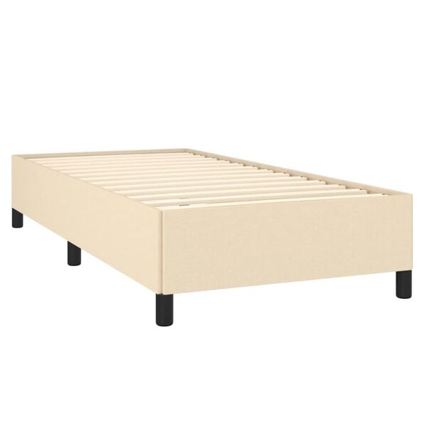 vidaXL Bettgestell ohne Matratze Creme 90x200 cm Stoff