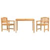 vidaXL 3-tlg. Garten-Essgruppe Massivholz Teak