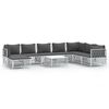 vidaXL 9-tlg. Garten-Lounge-Set mit Kissen Wei&szlig; Stahl
