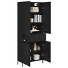vidaXL Highboard Schwarz Eichen-Optik 69,5 x 34 x 180 cm Holzwerkstoff