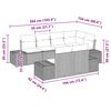 vidaXL Gartensofa-set mit Kissen 7 pcs Grau Poly-Rattan
