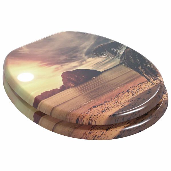 vidaXL Toilettensitz Orange 44 x 38 cm MDF-Platte