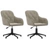 vidaXL Esszimmerstühle 2 Stk. Drehbar Hellgrau Samt