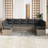 vidaXL Gartensofa-set mit Kissen mit Speicher 9 pcs Grau Poly-Rattan
