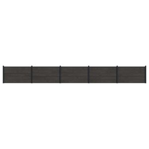 vidaXL Zaunelement 5 pcs WPC und Aluminium Schwarz