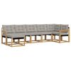 vidaXL Outdoor-Sofagarnitur mit Kissen 7 pcs Wei&szlig; und Hellgrau