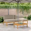 vidaXL Sofa Set mit Kissen Taupe 240 x 92 x 69 cm Massivholz Akazie