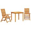 vidaXL Garten Essgruppe 3 stk. Braun Massivholz Akazie