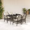 vidaXL 5-tlg. Garten-Essgruppe mit Kissen Braun Poly Rattan