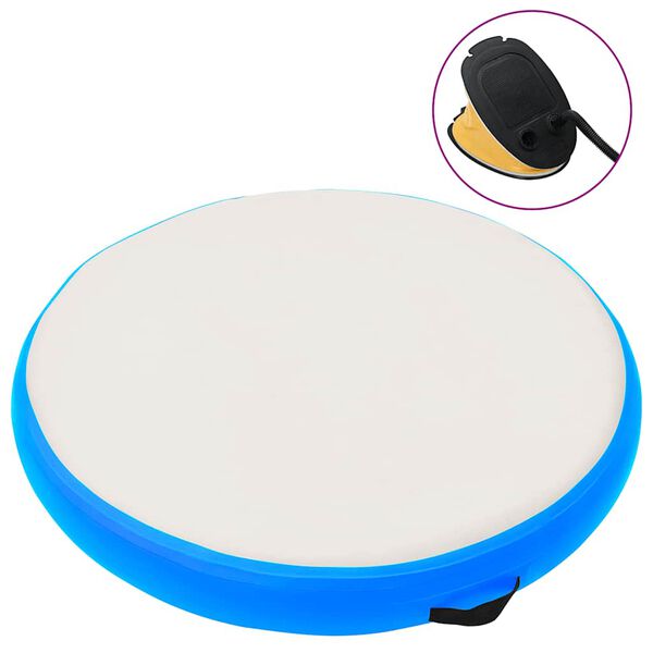 vidaXL Aufblasbare Gymnastikmatte mit Pumpe 100x100x20 cm PVC Blau