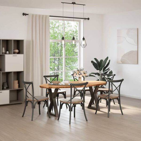 vidaXL Esstisch Hellbraun 200x100x74 cm Massivholz Eiche Oval