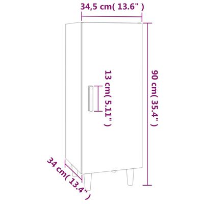 vidaXL Sideboard Hochglanz-Weiß 34,5x34x90 cm Holzwerkstoff