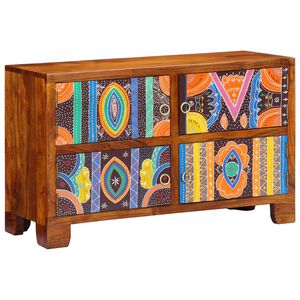 vidaXL Schuhschrank mit T&uuml;r Braun 90 x 35 x 55 cm Massivholz Akazie