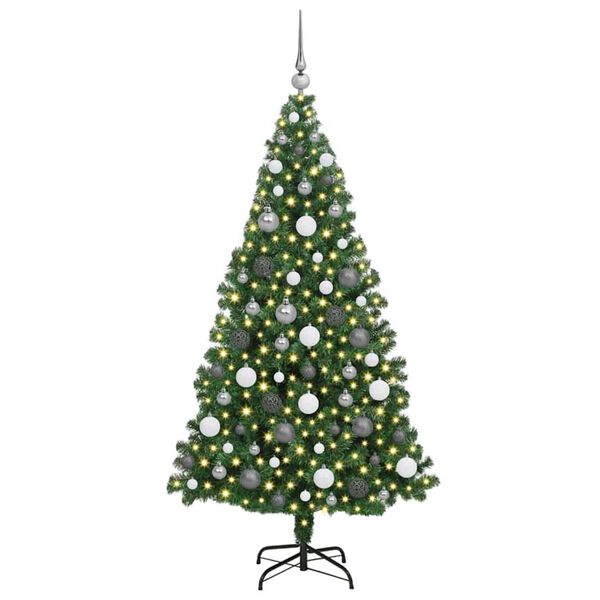 vidaXL K&uuml;nstlicher Weihnachtsbaum mit 300 LEDs mit St&auml;nder Gr&uuml;n 180 cm