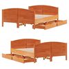 vidaXL Massivholzbett ohne Matratze Wachsbraun 120x200 cm Kiefernholz