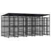vidaXL Outdoor-Hundezwinger mit Dach Stahl 9,22 m&sup2;