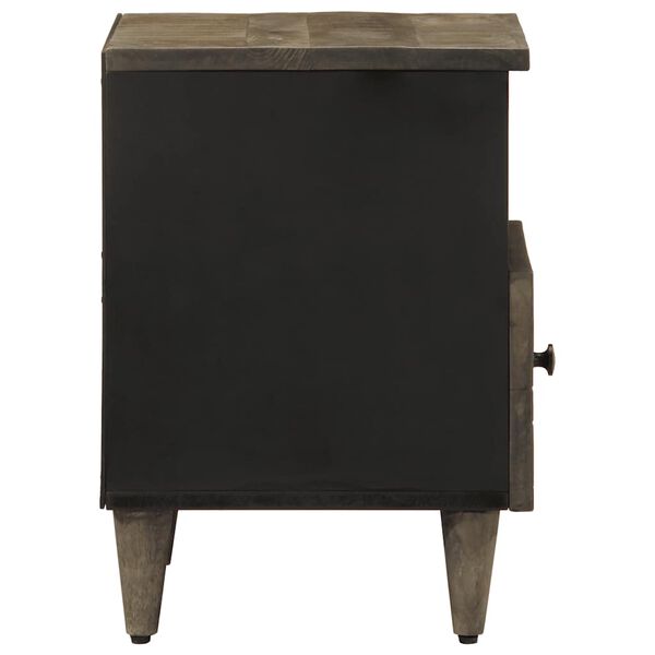 vidaXL Nachttische 2 St&uuml;ck Hellgrau 40x33x46 cm Massivholz Mango