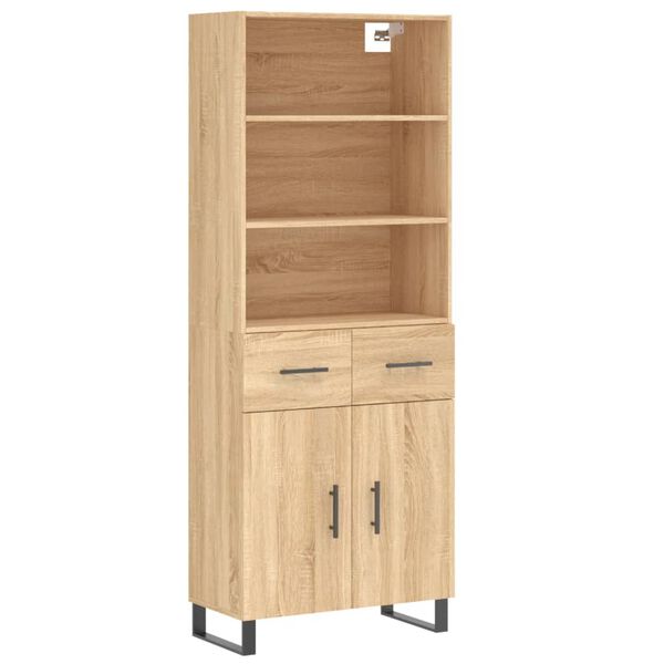 vidaXL Highboard Sonoma-Eiche 69,5x34x180 cm Holzwerkstoff