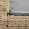 vidaXL Gartensofa 5-Sitzer mit Kissen Beige Poly Rattan